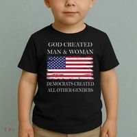 God Created Man & Woman Democrats Created All Other Genders Toddler T-Shirt thumb 2