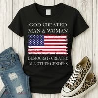 God Created Man & Woman Democrats Created All Other Genders Women's T-Shirt thumb 3