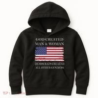 God Created Man & Woman Democrats Created All Other Genders Kids Hoodie thumb 0