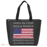 God Created Man & Woman Democrats Created All Other Genders Tote Bag thumb 0