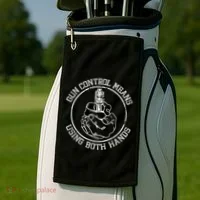 Gun Control Means Using Both Hands Golf Towel thumb 2