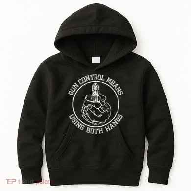 Gun Control Means Using Both Hands Kids Hoodie