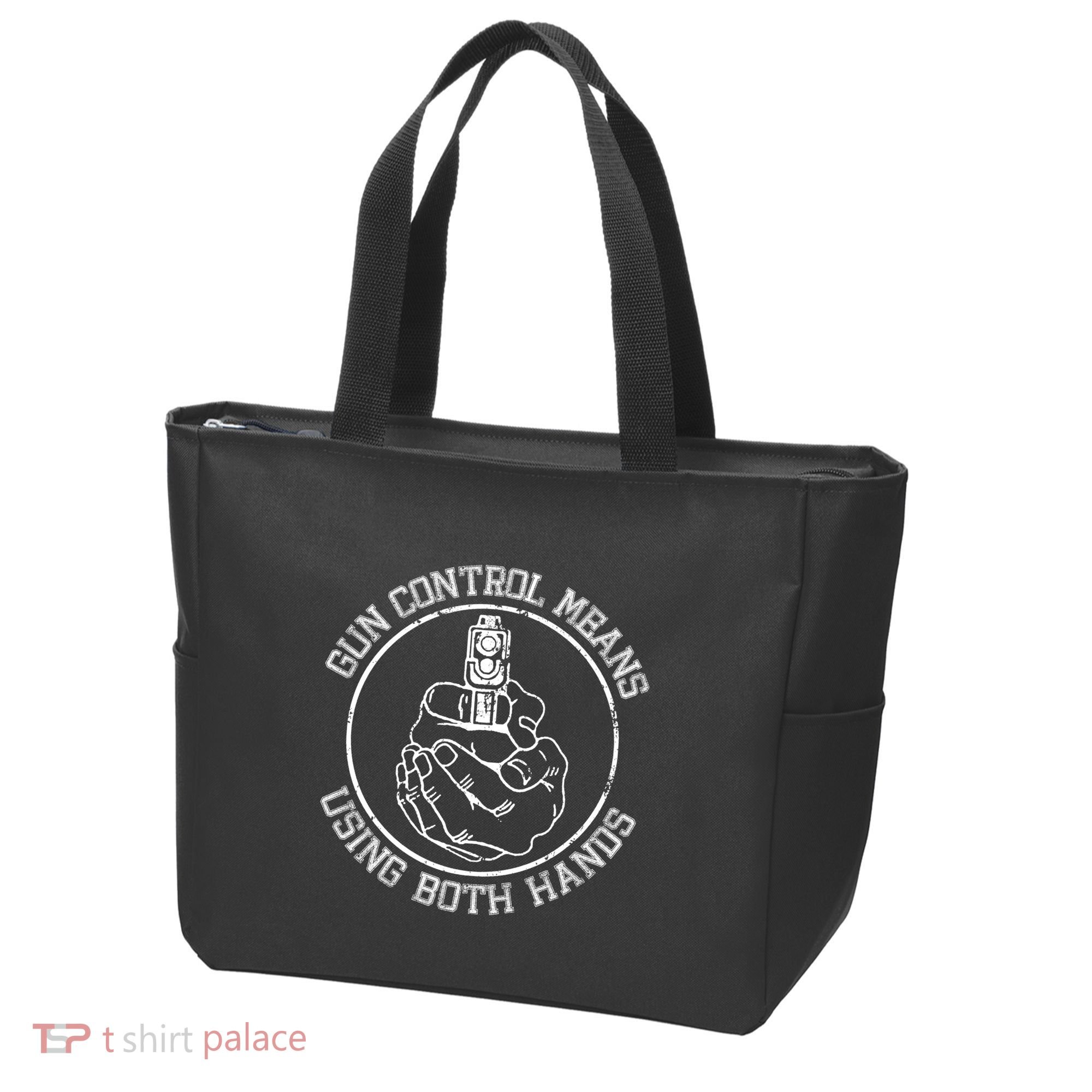 Gun Control Means Using Both Hands Tote Bag