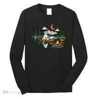 Ghost Canoeing Moonlight Camping Halloween Adventure Long Sleeve Shirt thumb 0