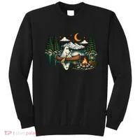 Ghost Canoeing Moonlight Camping Halloween Adventure Sweatshirt thumb 0