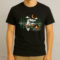 Ghost Canoeing Moonlight Camping Halloween Adventure T-Shirt thumb 3