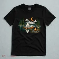 Ghost Canoeing Moonlight Camping Halloween Adventure T-Shirt thumb 5