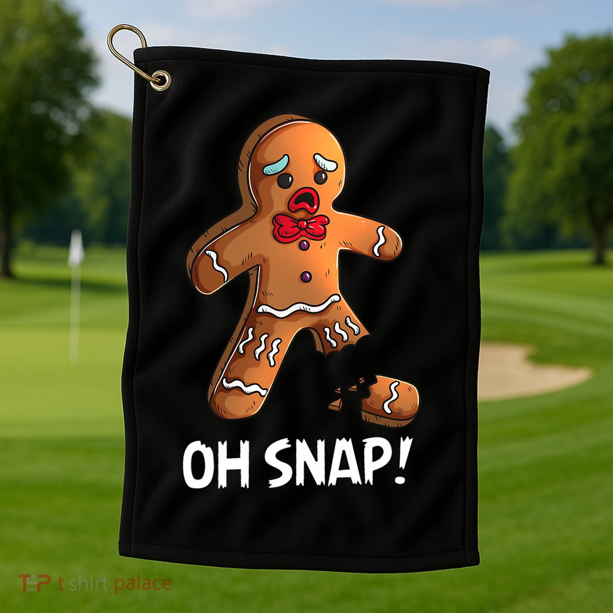 Gingerbread Christmas Market Baking Gingerbread Man Oh Snap Golf Towel