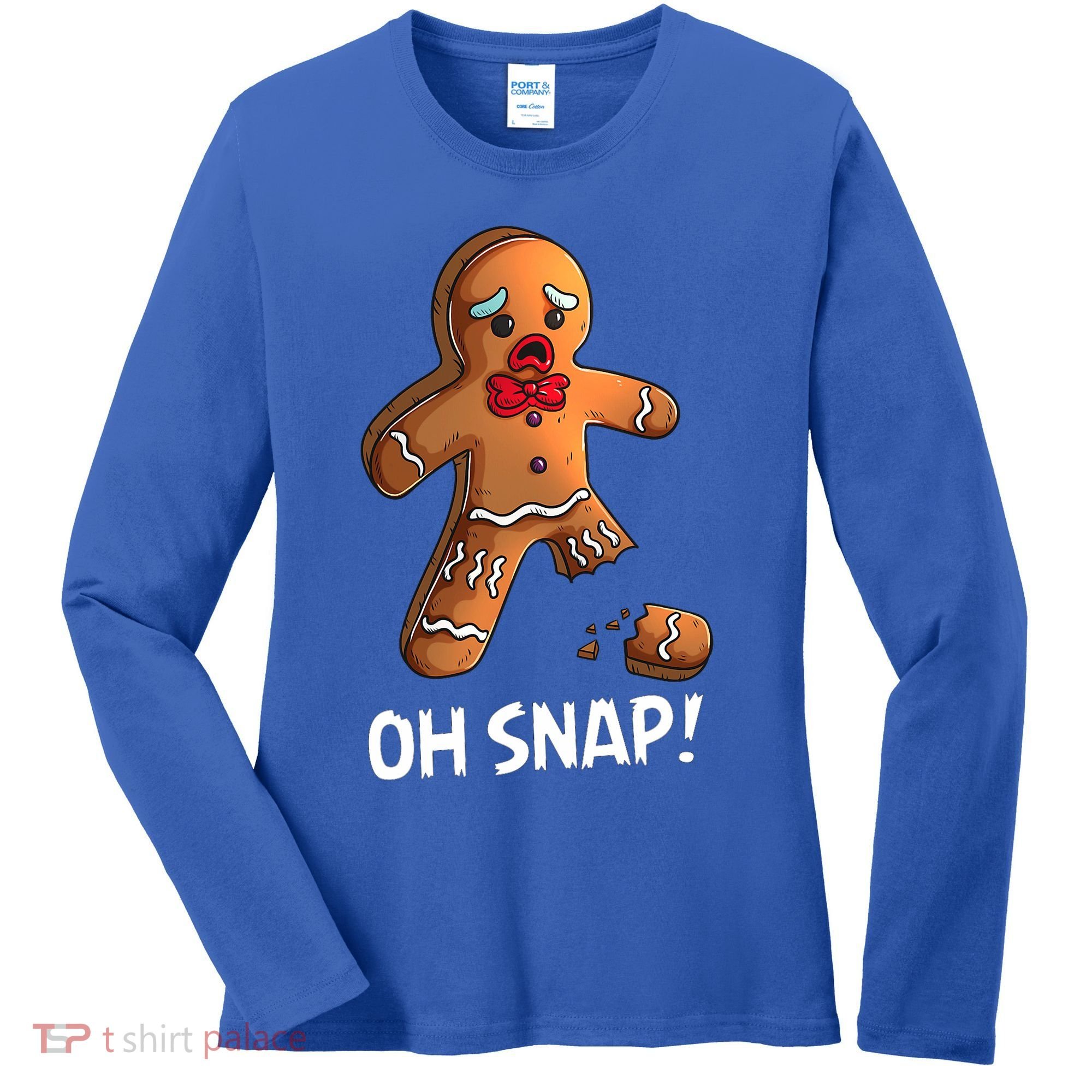 Gingerbread Christmas Market Baking Gingerbread Man Oh Snap Women's Long Sleeve Shirt