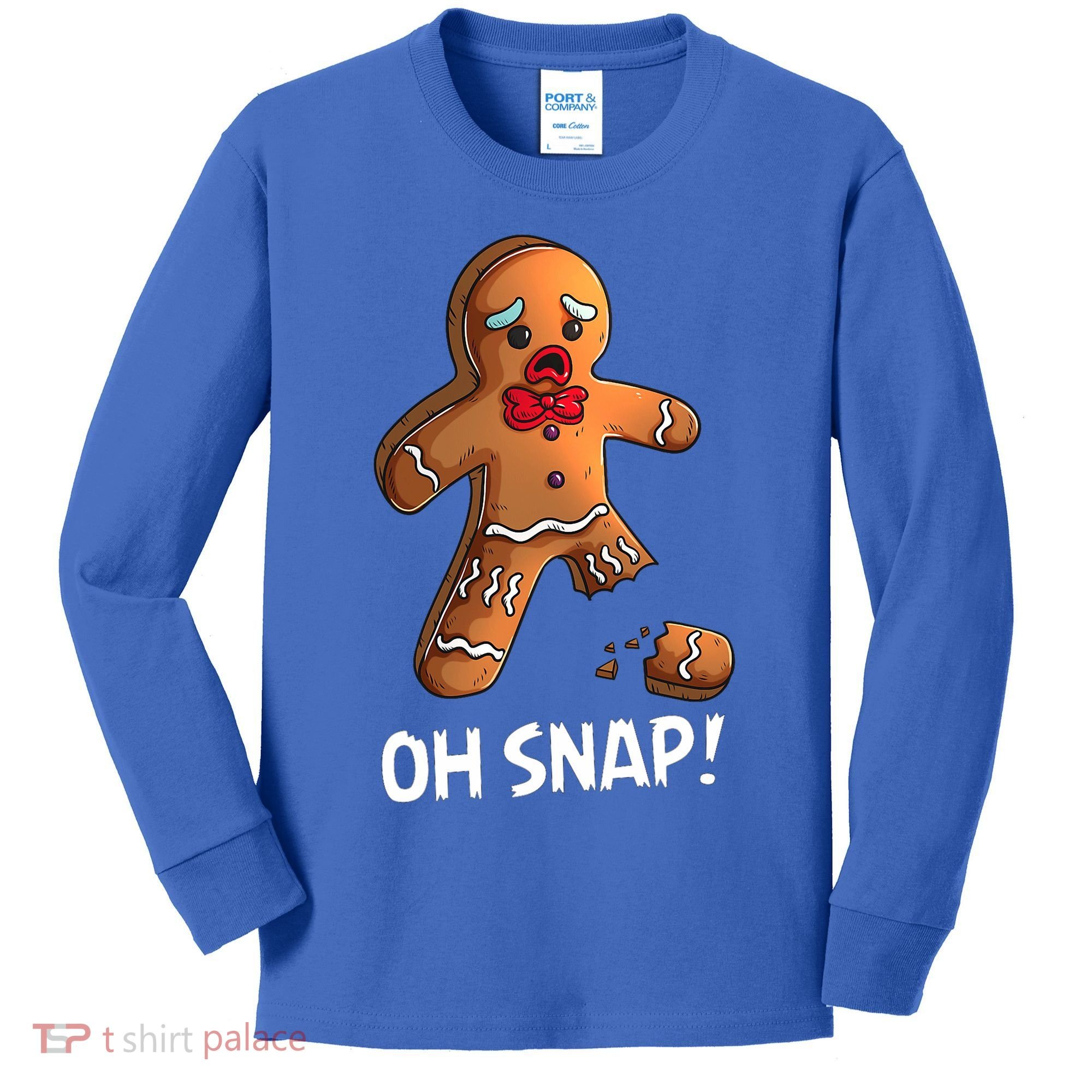 Gingerbread Christmas Market Baking Gingerbread Man Oh Snap Kids Long Sleeve Shirt