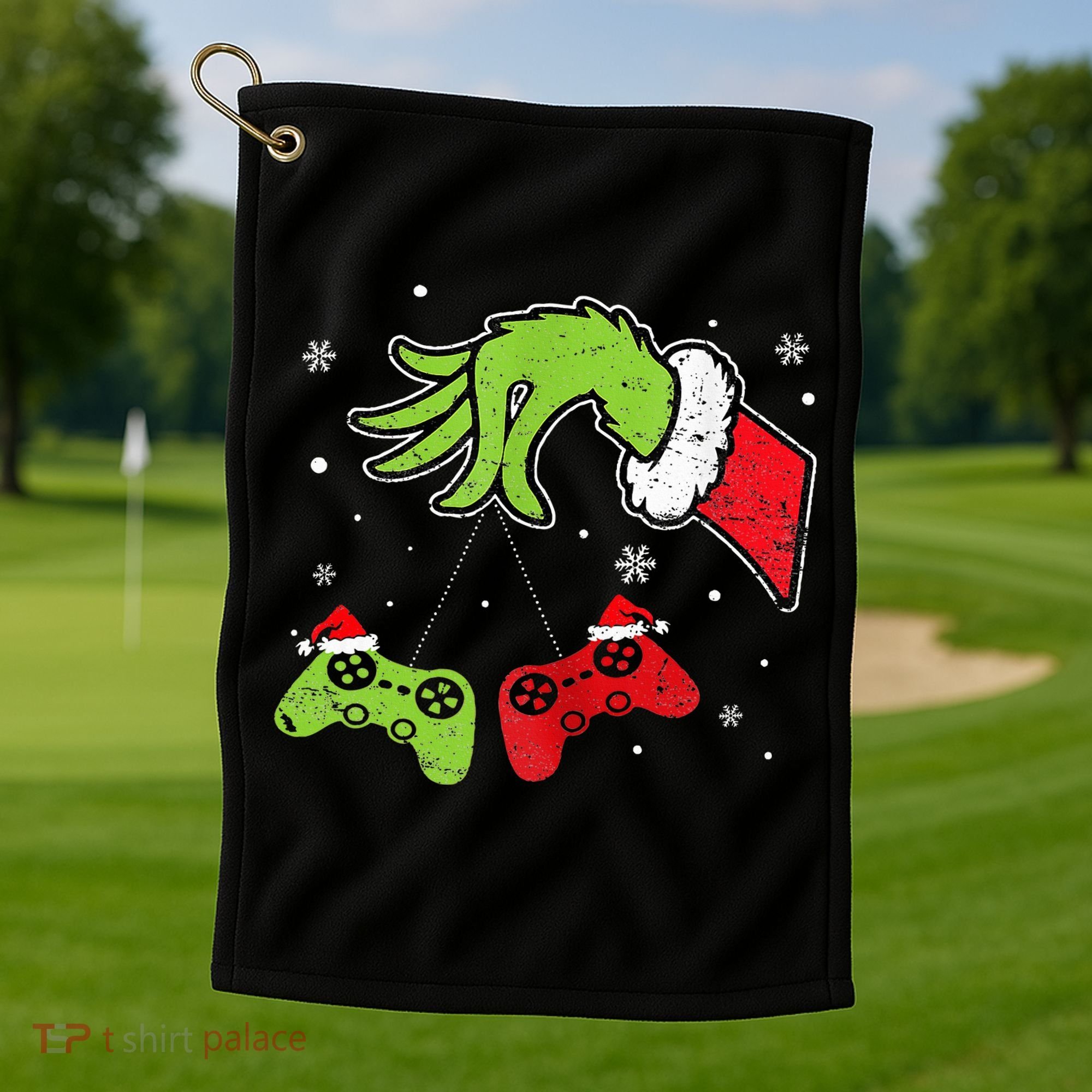 Gaming  Christmas Matching Pajamas Funny Gamer  Golf Towel