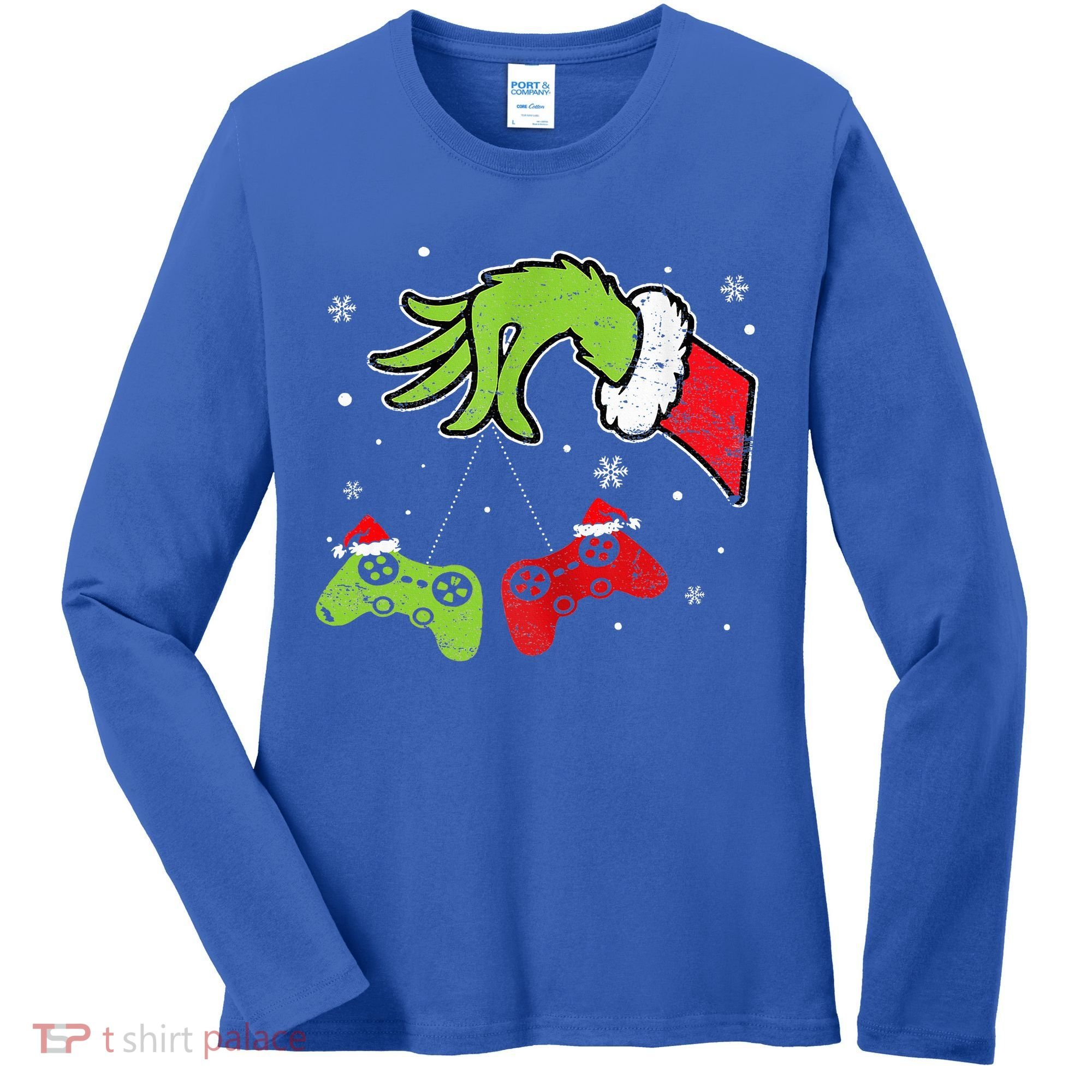 Gaming  Christmas Matching Pajamas Funny Gamer  Women's Long Sleeve Shirt