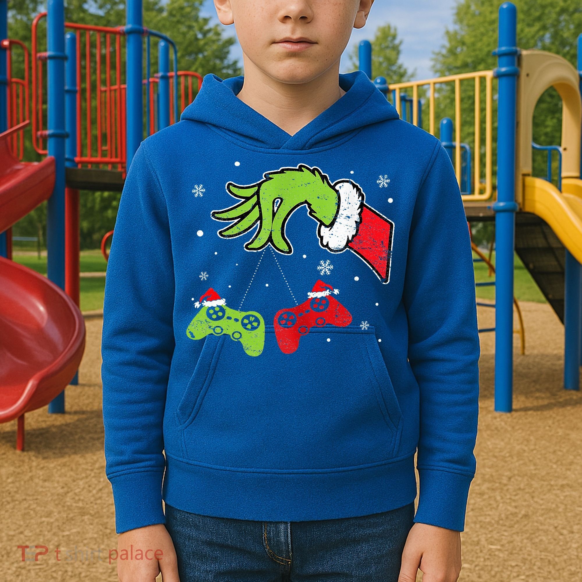 Gaming  Christmas Matching Pajamas Funny Gamer  Kids Hoodie