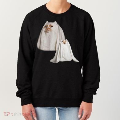 Ghost Cat Meme Funny Halloween Women's Sweatshirt