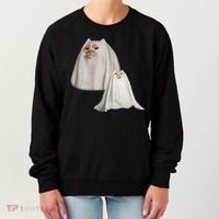 Ghost Cat Meme Funny Halloween Women's Sweatshirt thumb 0