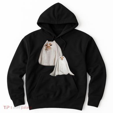 Ghost Cat Meme Funny Halloween Hoodie