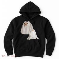 Ghost Cat Meme Funny Halloween Hoodie thumb 0