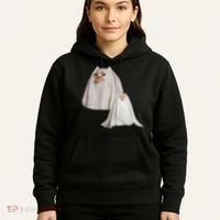 Ghost Cat Meme Funny Halloween Hoodie thumb 5