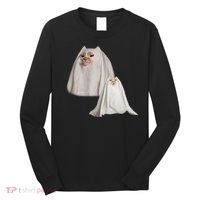 Ghost Cat Meme Funny Halloween Long Sleeve Shirt thumb 0