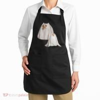 Ghost Cat Meme Funny Halloween Apron thumb 2