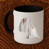 Ghost Cat Meme Funny Halloween Coffee Mug thumb 2