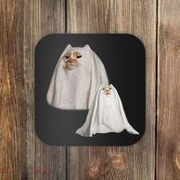 Ghost Cat Meme Funny Halloween Coaster thumb 0
