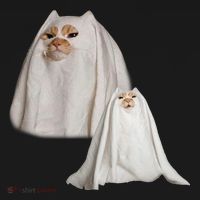 Ghost Cat Meme Funny Halloween Pajama Set thumb 2
