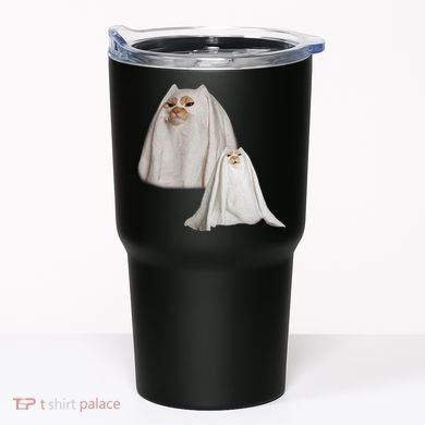 Ghost Cat Meme Funny Halloween Tumbler