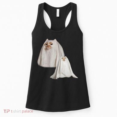 Ghost Cat Meme Funny Halloween Women's Tank Top