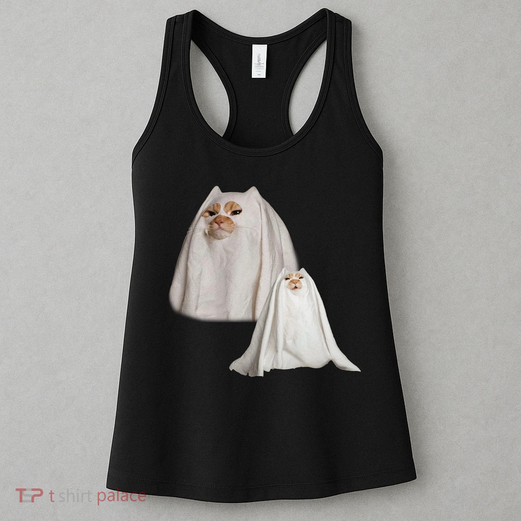 Ghost Cat Meme Funny Halloween Women's Tank Top