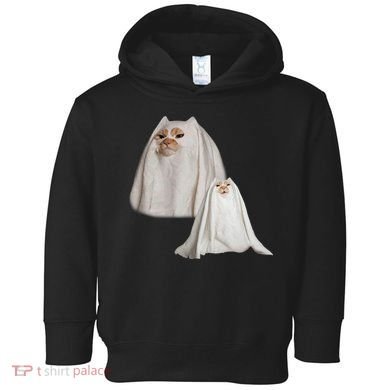 Ghost Cat Meme Funny Halloween Toddler Hoodie