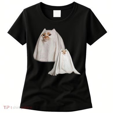 Ghost Cat Meme Funny Halloween Women's T-Shirt