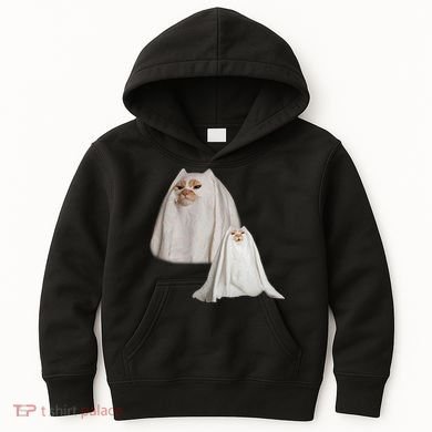 Ghost Cat Meme Funny Halloween Kids Hoodie
