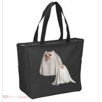 Ghost Cat Meme Funny Halloween Tote Bag thumb 2