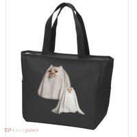 Ghost Cat Meme Funny Halloween Tote Bag thumb 3