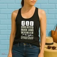 God Created Man & Woman Democrats Created All Other Genders Women's Tank Top thumb 2