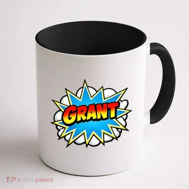 Grant Comic Name Retro Coffee Mug back