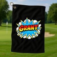 Grant Comic Name Retro Golf Towel thumb 1