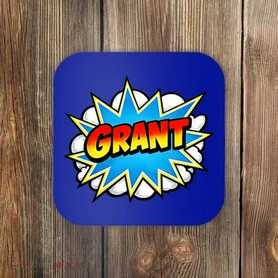 Grant Comic Name Retro Coaster