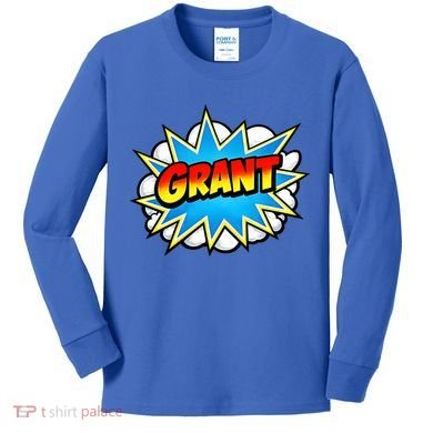 Grant Comic Name Retro Kids Long Sleeve Shirt