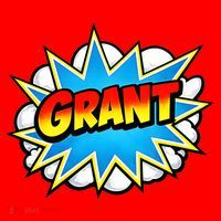 Grant Comic Name Retro Santa Hat thumb 1