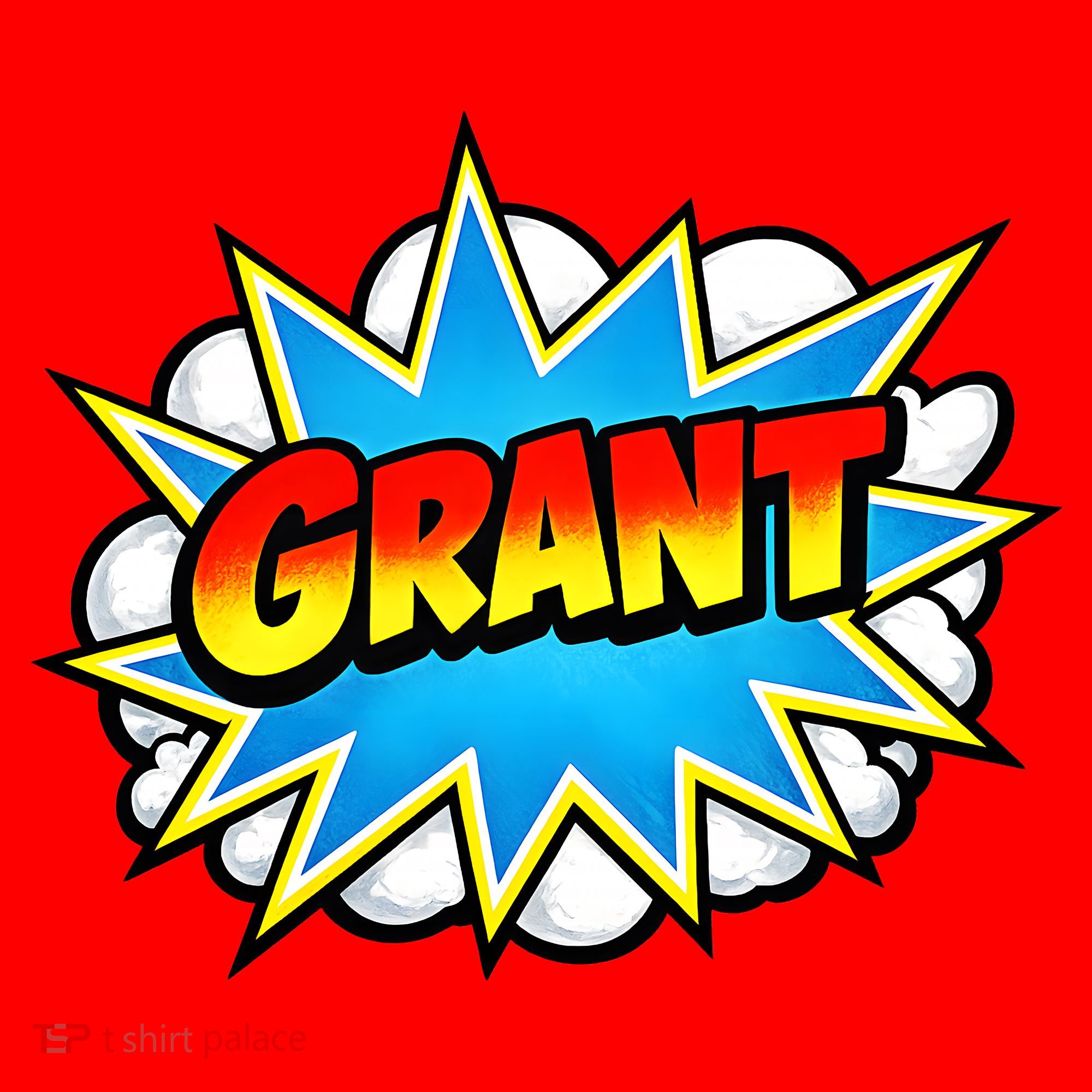 Grant Comic Name Retro Santa Hat