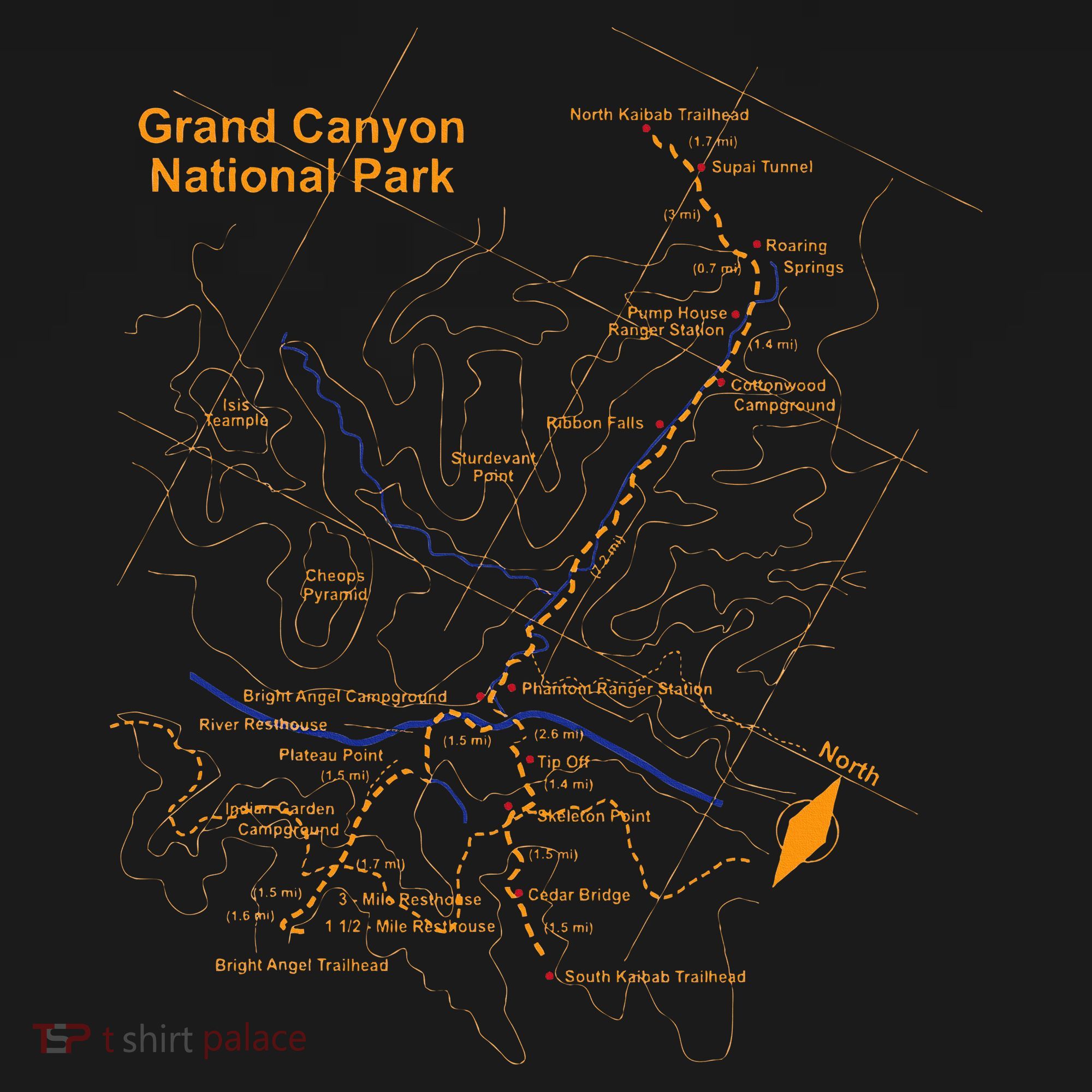 Grand Canyon National Park Trail Map Hiking Love Sweatshirt