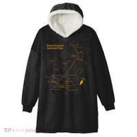 Grand Canyon National Park Trail Map Hiking Love Hooded Wearable Blanket thumb 0