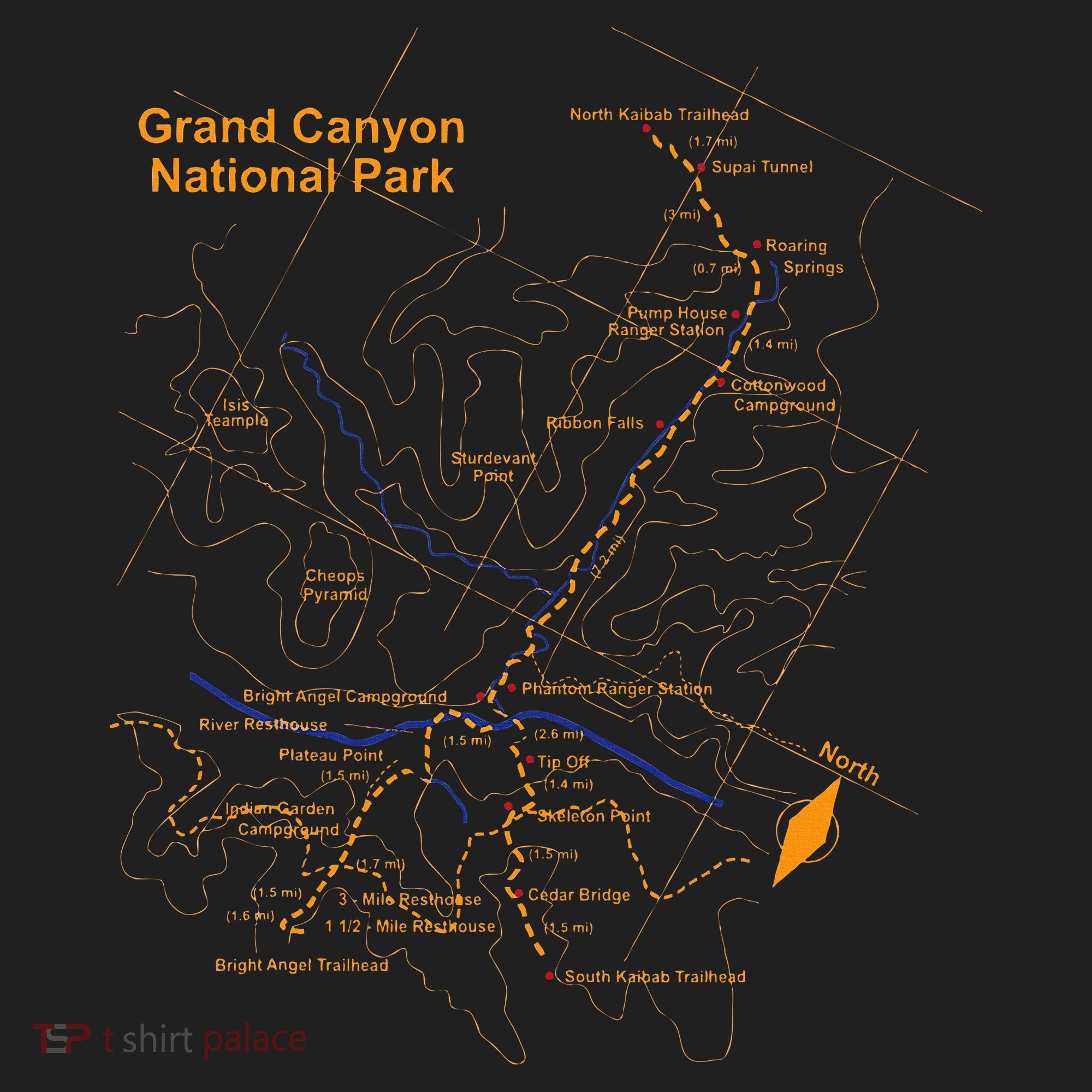 Grand Canyon National Park Trail Map Hiking Love Tumbler