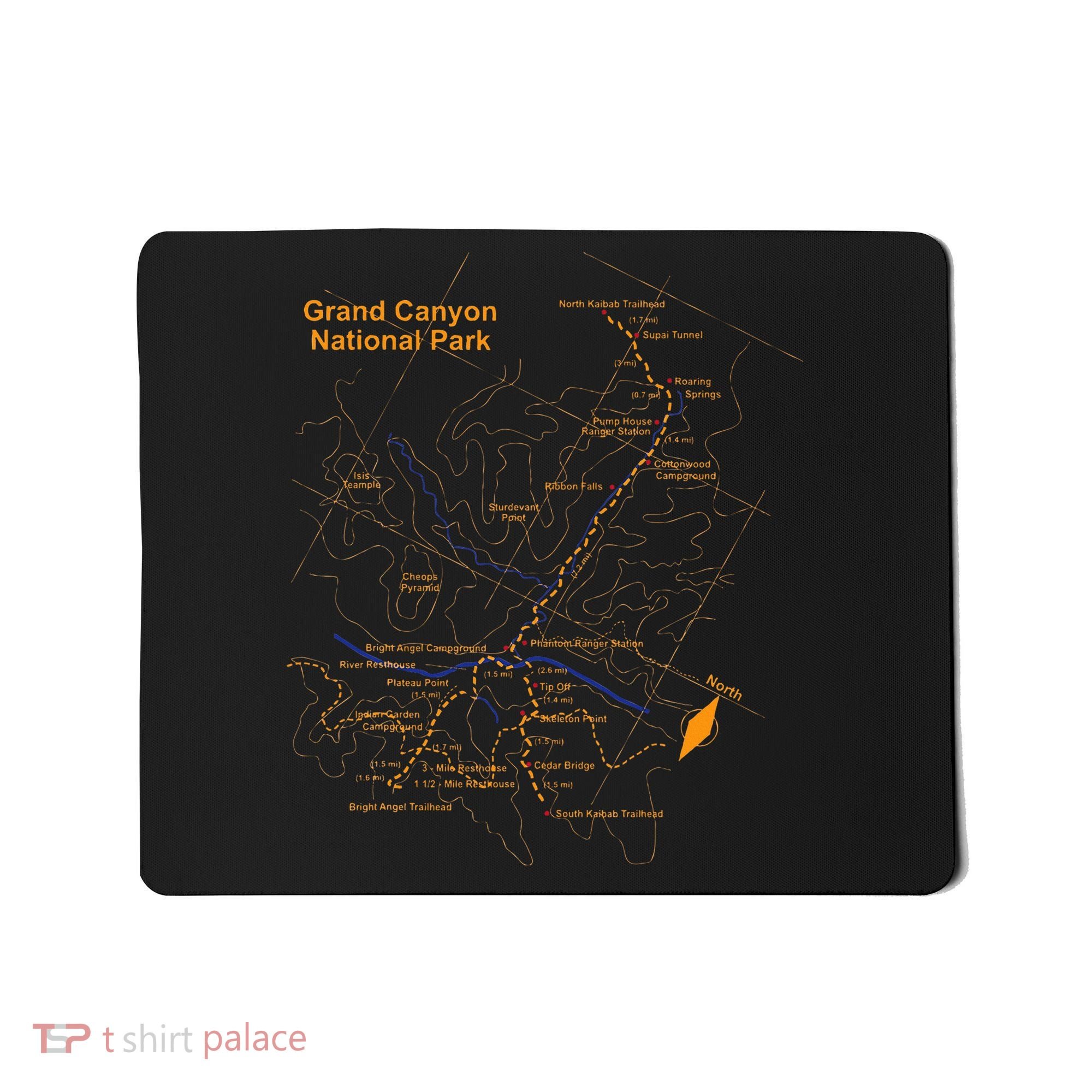 Grand Canyon National Park Trail Map Hiking Love Mousepad