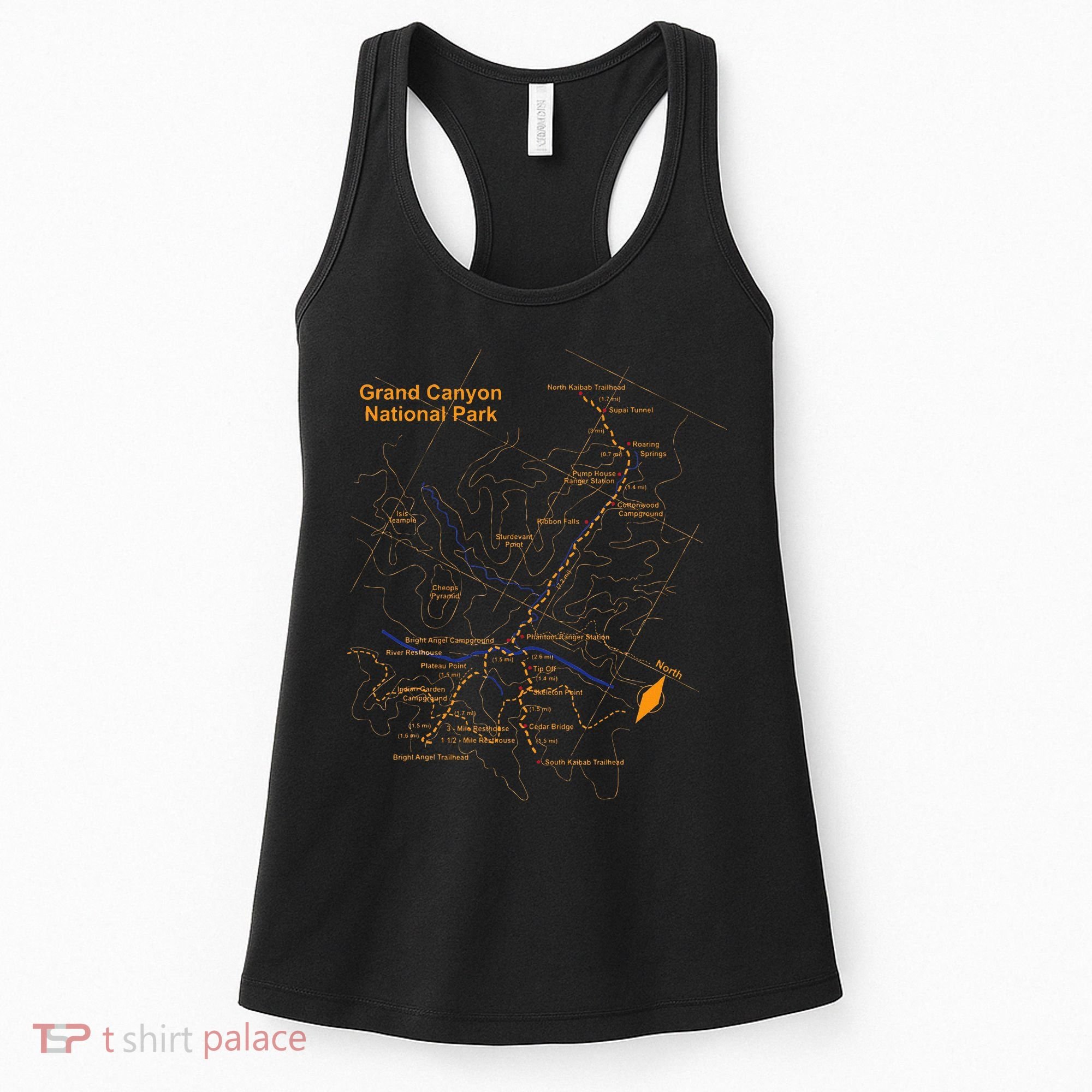 Grand Canyon National Park Trail Map Hiking Love Women's Tank Top