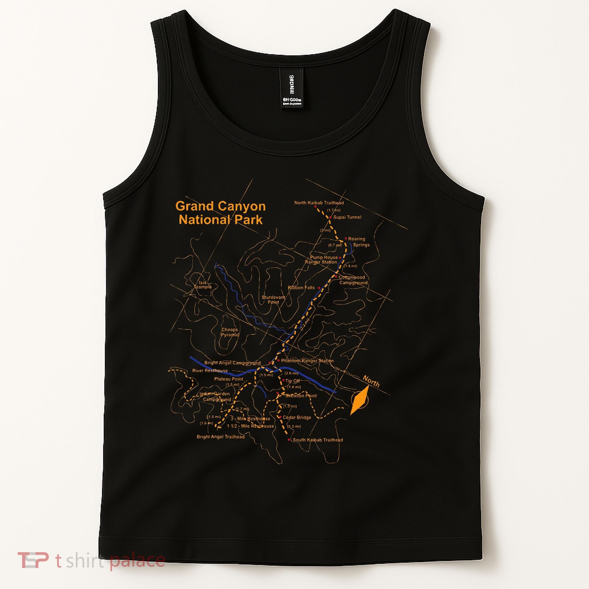Grand Canyon National Park Trail Map Hiking Love Tank Top