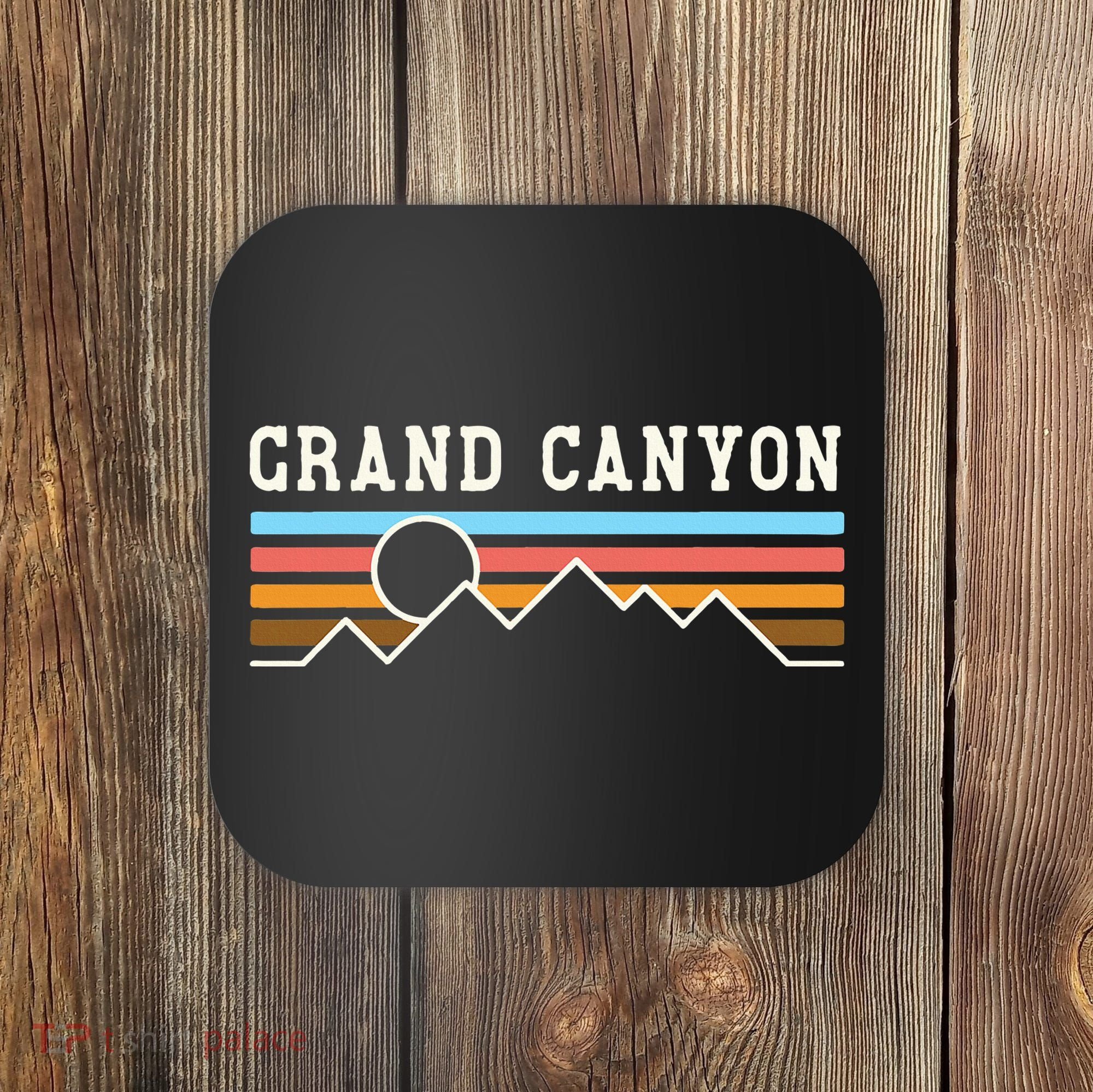 Grand Canyon National Park Retro Camping Hiking Coaster