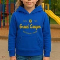 Grand Canyon National Park Classic Script Style Text Meaningful Gift Kids Hoodie thumb 3